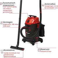 Einhell TC-VC 1825 A 2342485 Nat- en droogzuiger 25 l - thumbnail