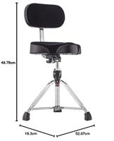 Gibraltar Hardware 9608MB professionele drumkruk met rugleuning - thumbnail