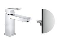 Grohe Eurocube Wastafelkraan Medium Met Waste 28 mm Met Temperatuurbegrenzer Chroom - thumbnail