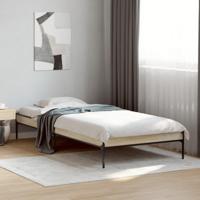 Bedframe bewerkt hout en metaal sonoma eikenkleurig 100x200 cm - thumbnail
