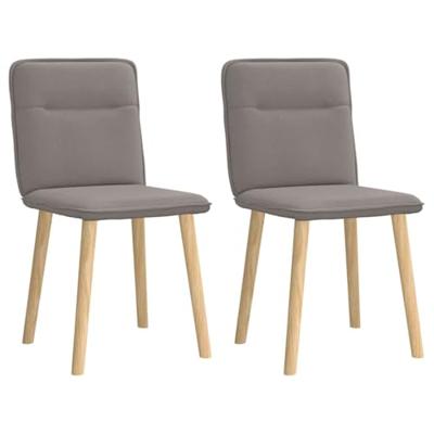 Eetkamerstoelen draaibaar 2 st stof taupe