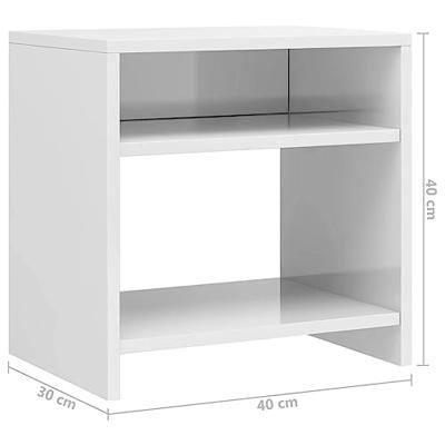 Nachtkastjes 2 st 40x30x40 cm spaanplaat hoogglans wit
