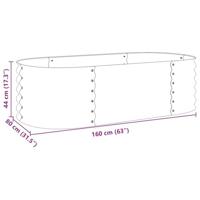 Plantenbak verhoogd 160x80x44 cm gegalvaniseerd staal grijs - thumbnail