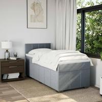 Boxspring met matras stof lichtgrijs 80x200 cm - thumbnail