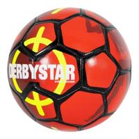 Derbystar Straatvoetbal Maat 5 Rood Zwart Geel - thumbnail