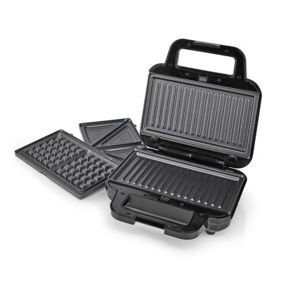 Nedis KAMG110FBK Multi Grill Grill / Sandwich / Waffle 700 W 22 X 12.5 Cm Automatische Temperatuurregeling Kunststof / Roestvrij Staal