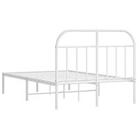 Bedframe met hoofdbord metaal wit 120x200 cm - thumbnail