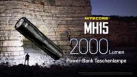 NiteCore MH15 Zaklamp werkt op een accu LED 2000 lm 142 g - thumbnail