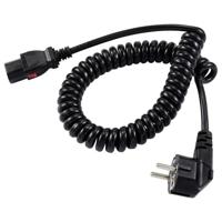 Sygonix SY-6733074 Apparaat (koud) Aansluitkabel Zwart 3 m Afsluitbaar, Spiraalkabel - thumbnail