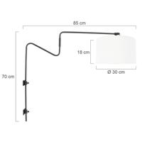 Steinhauer Wand leeslampLinstrom met witte chintz kap - 3719ZW - thumbnail