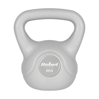 REBEL ACTIVE Kettlebell bitumineus grijs 8 kg