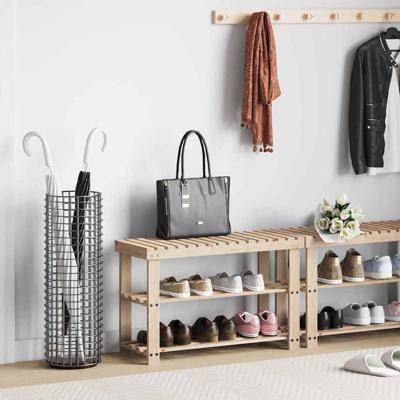 VidaXL Schoenenrek met bankje 2-in-1 massief vurenhout VidaXL Schoenenrek met bankje 2-in-1 massief vurenhout