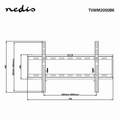 Nedis Vaste TV-Muurbeugel | 42-70 " | Zwart | 1 stuks - TVWM2050BK TVWM2050BK - thumbnail