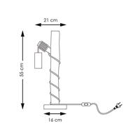 Landelijke tafellamp Maritime - 21/21/55cm - bedlampje - Hout - geschikt voor E27 LED lichtbron - met snoerschakelaar - geschikt voor woonkamer, slaapkamer en thuiskantoor - thumbnail