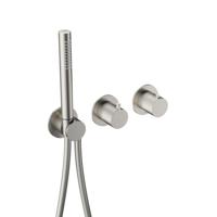 Hotbath Ace Afbouwdeel - voor inbouwthermostaat - 2-weg - omstel - handdouche - doucheslang - Geborsteld Nikkel AC071EXTGN - thumbnail