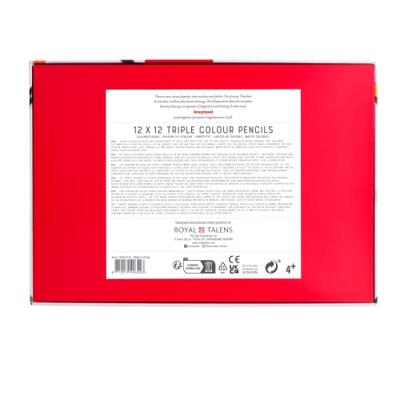 Bruynzeel triple kleurpotlodenset, 12x12 kleuren Bruynzeel triple kleurpotlodenset, 12x12 kleuren