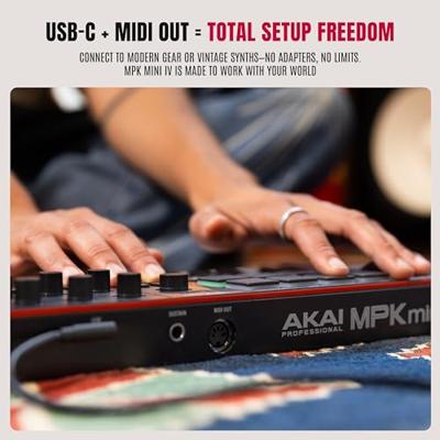 AKAI MPK Mini MK4 - MIDI-controller / bedieningspaneel, zwart