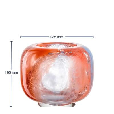 Leonardo Cipria Vaas 20 cm oranje/blauw