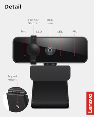 Lenovo Essential FHD Full HD-webcam 1920 x 1080 Pixel Klemhouder