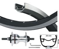 Kgs voorwiel 28 inch (622) mach 1 er10 zwart/zilver rollerbrake vaste as - thumbnail