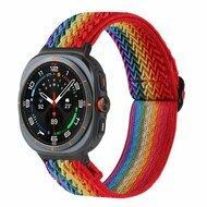 Elastische solo loop nylon bandje - Regenboog - Samsung Galaxy Watch 8 Classic - 46mm