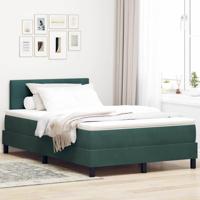 Boxspring bed met matras Donkergroen 120 x 190 cm Fluweel - thumbnail