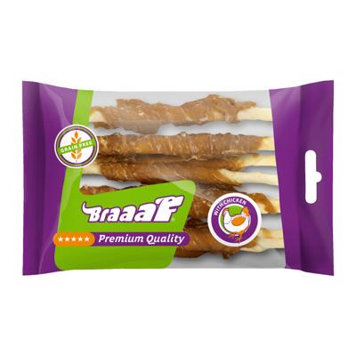 Braaaf Rawhide Roll Sticks Kip - 8 st.