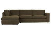 WOOOD Hoekbank 'Freddie' Links, Melange, kleur Warm Groen - thumbnail