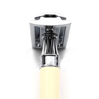 Edwin Jagger Razors Double Edge Safety Lined Rubber Coated Handle Ivory Chrome Ref.DE87RC14BL 1Stuks - thumbnail