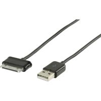 Valueline VLMP39200B1.00 USB 2.0 1 m 30-pins datakabel voor Samsung Galaxy Tab en Note - Zwart - thumbnail