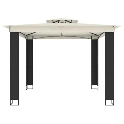 Prieel met dubbel dak 2,94x2,94 m staal crmekleurig Prieel met dubbel dak 2,94x2,94 m staal crmekleurig