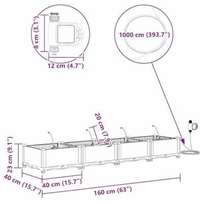 Tuin Bloempot 4 pcs Grijs Staal