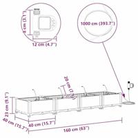 Tuin Bloempot 4 pcs Grijs Staal - thumbnail