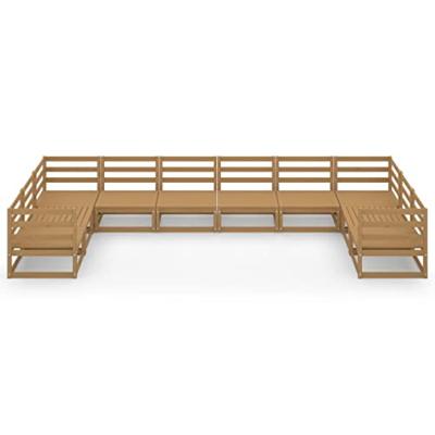 10-delige Loungeset massief grenenhout