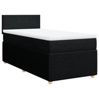 Boxspring met matras stof zwart 200x200 cm - thumbnail