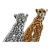 Decoratieve figuren DKD Home Decor Zwart Oranje Wit Luipaard Hars Koloniaal 16 x 16 x 32 cm - thumbnail