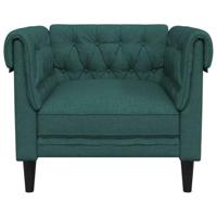 Fauteuil Chesterfield-stijl stof donkergroen - thumbnail