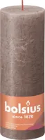 Bolsius stompkaars rustiek shine 6.8x19cm rustic taupe - thumbnail