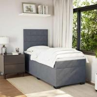 Boxspring met matras fluweel donkergrijs 80x200 cm - thumbnail
