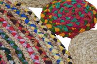 Tapijt DKD Home Decor Katoen Multicolour Jute (160 x 160 x 1 cm) - thumbnail