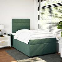 Boxspring met matras fluweel donkergroen 120x190 cm - thumbnail
