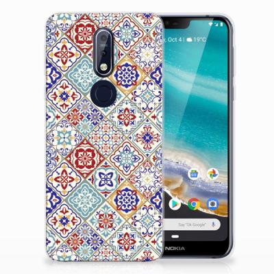 Nokia 7.1 | TPU | Siliconen hoesje | Tiles Color Nokia 7.1 | TPU | Siliconen hoesje | Tiles Color
