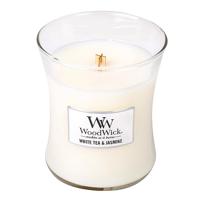 Woodwick White Tea & Jasmine Medium Candle - thumbnail