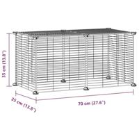 VidaXL Huisdierenkooi met 8 panelen 35x35 cm staal zwart - thumbnail
