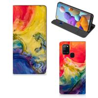 Bookcase Samsung Galaxy A21s Watercolor Dark - thumbnail