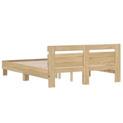 Bedframe met hoofdeinde en LED sonoma eikenkleurig 140x190 cm