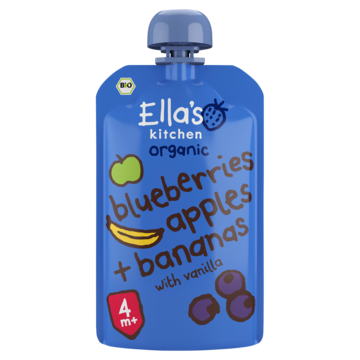 Ella's Kitchen Blauwe bessen, appels, bananen 4+ biologisch 120 g bij Jumbo Ella's Kitchen Blauwe bessen, appels, bananen 4+ biologisch 120 g bij Jumbo