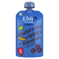 Ella&apos;s Kitchen Blauwe bessen, appels, bananen 4+ biologisch 120 g bij Jumbo - thumbnail