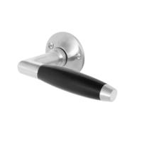 De Oude Deurklink Deurklink Klassiek geveerd in mat nikkel met rond rozet - thumbnail