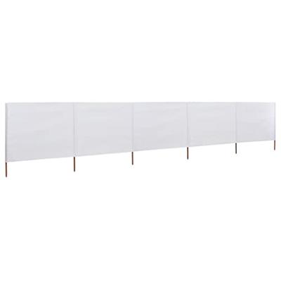 Windscherm 5-panelen 600x120 cm stof zandwit